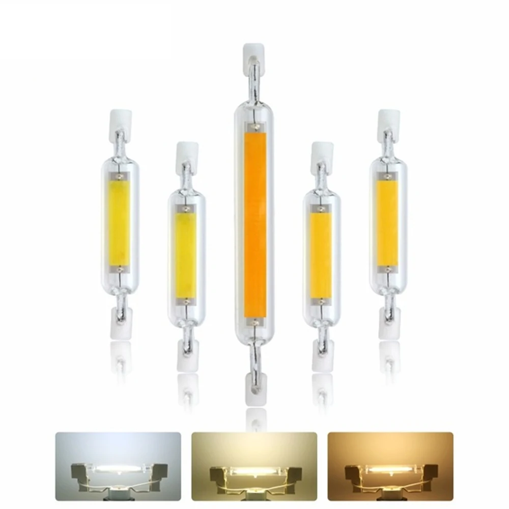 R7S LED 78mm 118mm Dimmable COB Lamp Bulb 15W 30W 40W 50W Glass Tube Replace Halogen Light AC 110V 220V 230V Spotlight | Лампы и