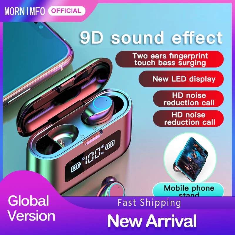 Wireless V5.0 Bluetooth Earphone TWS LED Dispaly Waterproof Fingerprint Touch Noise Cancelling Call HD Stereo Wireless Earbuds
Wireless V5.0 Bluetooth Earphone TWS LED Dispaly Waterproof Fingerprint Touch Noise Cancelling Call HD Stereo Wireless Earbuds