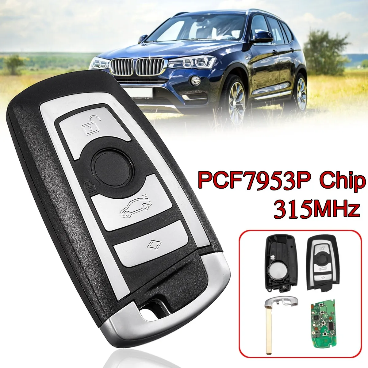 Car Remote Key Fob Case Shell with PCF7953P Chip 315MHz 433MHz 868MHz For BMW 5 7 series 520 730 X3 CAS4
Car Remote Key Fob Case Shell with PCF7953P Chip 315MHz 433MHz 868MHz For BMW 5 7 series 520 730 X3 CAS4