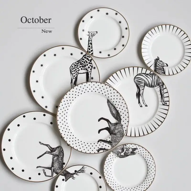 2Pcs 6 8 Inch Ceramic Plates Animal Combined Plates Set Fox Elk Giraffe Zebra Pattern Plates Steak Breakfast Cake Fruits Dishes
2Pcs 6 8 Inch Ceramic Plates Animal Combined Plates Set Fox Elk Giraffe Zebra Pattern Plates Steak Breakfast Cake Fruits Dishes