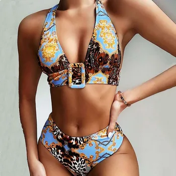 Newest vintage two piece swimsuit sexy V-neck bikini 2020 print high waist bathing suit Triangle push up swimwear women biquini
Newest vintage two piece swimsuit sexy V-neck bikini 2020 print high waist bathing suit Triangle push up swimwear women biquini