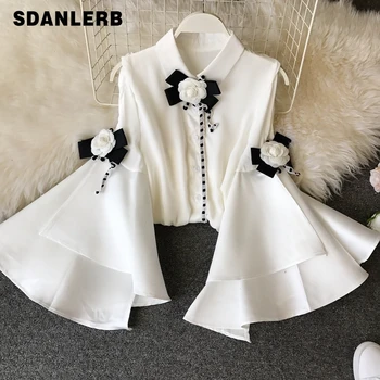 2019 Spring Autumn White Blouse for Woman New Court Wind Shouldersless Horn Sleeves Chiffon Shirt Women Chiffon Blusas Lady Tops
2019 Spring Autumn White Blouse for Woman New Court Wind Shouldersless Horn Sleeves Chiffon Shirt Women Chiffon Blusas Lady Tops