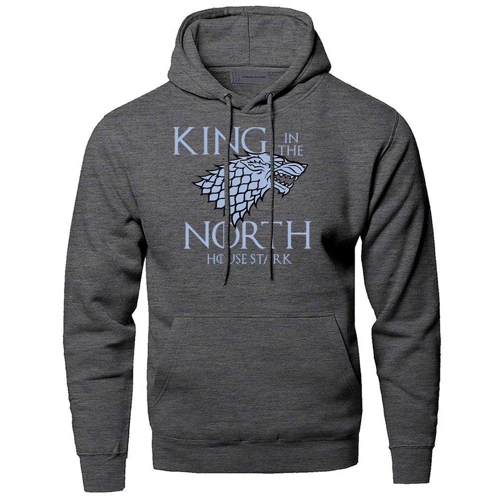 Game of Thrones Hoodies Men King In The North Sweatshirts Hooded Sweatshirt 2019 Winter Autumn House Stark Wolf Hoody Sportswear