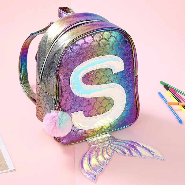 Симфония Русалка лазерный рюкзак 3D рыбья чешуя индивидуальность модный милая