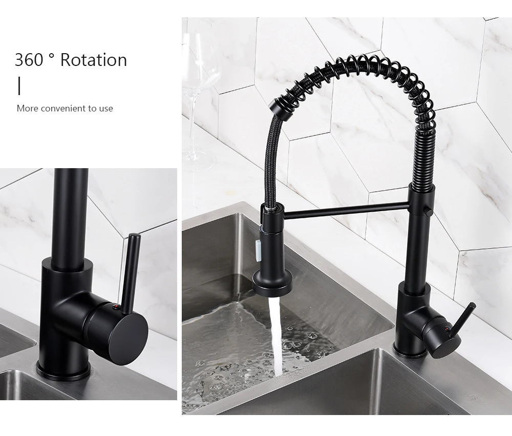 Haliaeetus Spring Kitchen Faucets Hot&Cold For Pull Out Kitchen Faucet Chrome Mixer Tap Deck Mounted Brass Kitchen Tap