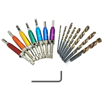 17Pcs Door Self-centering Hinge Drill Bit Set Hinge Tapper Screw With Wrench Hole Puncher Woodworking Tools
17Pcs Door Self-centering Hinge Drill Bit Set Hinge Tapper Screw With Wrench Hole Puncher Woodworking Tools