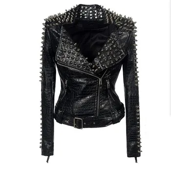 of goods in Europe and the amazon speed sell pass hot style PU motorcycle jacket female rivet with black leather coat
of goods in Europe and the amazon speed sell pass hot style PU motorcycle jacket female rivet with black leather coat