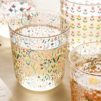 4pcs Cartoon Flower-Printed Cup Delicate Drink Glass Mug Fashion Juice Cup Resistant Transparent Glass Water Cup
4pcs Cartoon Flower-Printed Cup Delicate Drink Glass Mug Fashion Juice Cup Resistant Transparent Glass Water Cup