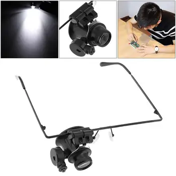 Magnifier 20X Adjustable Glasses Type Single Lens with LED Light for Antique Identification / Watch / Electronics Repair
Magnifier 20X Adjustable Glasses Type Single Lens with LED Light for Antique Identification / Watch / Electronics Repair
