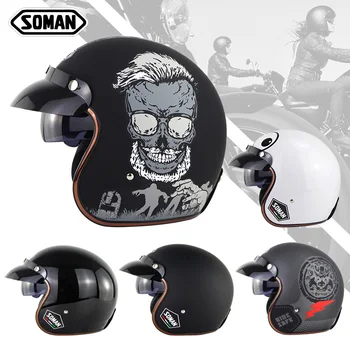 Original 3/4 Chopper Helmets Motorcycle Helmet Retro casco capacete moto Dot Approved For Soman SM521 Half Face
Original 3/4 Chopper Helmets Motorcycle Helmet Retro casco capacete moto Dot Approved For Soman SM521 Half Face
