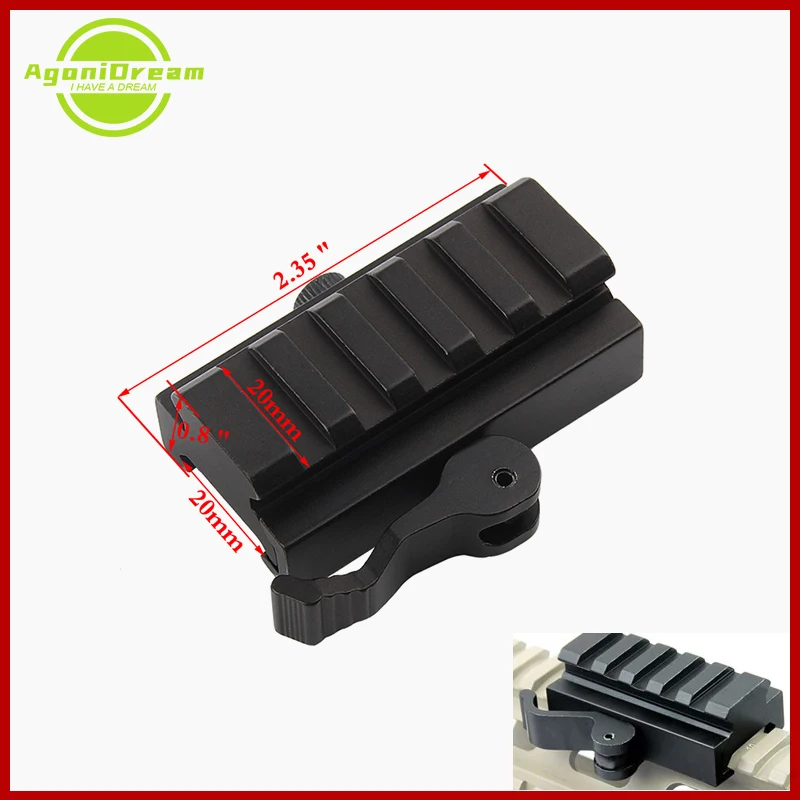 TOtrait 5 Slot Bracket QD Quick Detach Lever Lock Mount Block Picatinny Rail 20mm Adaptor For AR15 M16 Rifle Red Dot Sight
TOtrait 5 Slot Bracket QD Quick Detach Lever Lock Mount Block Picatinny Rail 20mm Adaptor For AR15 M16 Rifle Red Dot Sight