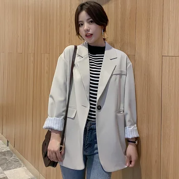 Spring Autumn Coat Women Blazers Korean Slim Fit Casual Jackets Office Work Suit Ladies Tops Pink Black Long Coat Fashion
Spring Autumn Coat Women Blazers Korean Slim Fit Casual Jackets Office Work Suit Ladies Tops Pink Black Long Coat Fashion