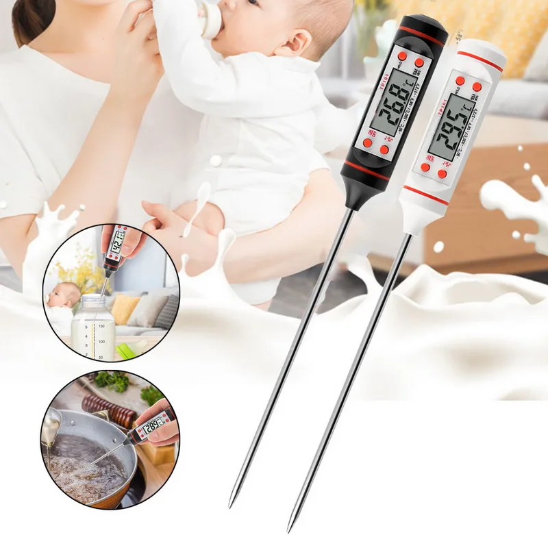 Electronic Digital Food Thermometer Long Probe Cooking Thermometers For Cake Soup Fry BBQ Meat For Kitchen Tools With Battery
Electronic Digital Food Thermometer Long Probe Cooking Thermometers For Cake Soup Fry BBQ Meat For Kitchen Tools With Battery