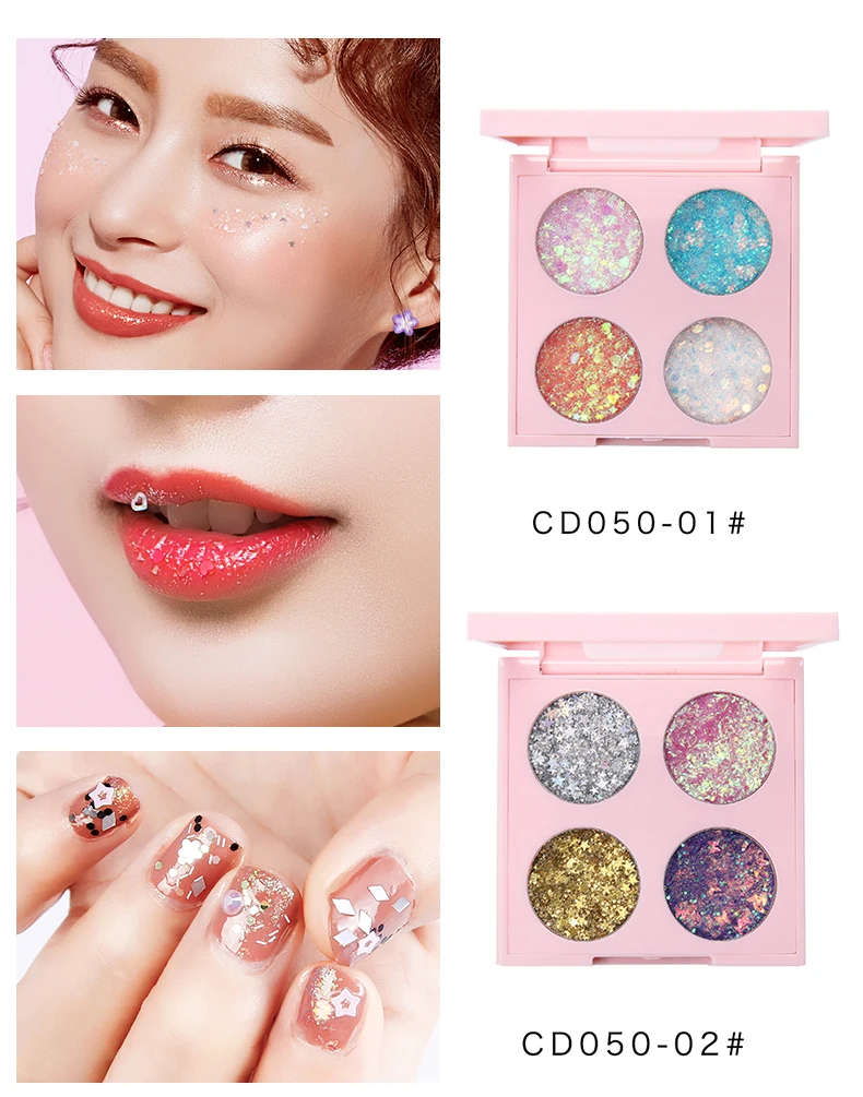 4 color Sequin Eye Shadow Glitter Mercury Ji Five-pointed Star Heart-shaped Sequins Eyeshadow Delicate Dazzling Eye Makeup TSLM1
4 color Sequin Eye Shadow Glitter Mercury Ji Five-pointed Star Heart-shaped Sequins Eyeshadow Delicate Dazzling Eye Makeup TSLM1