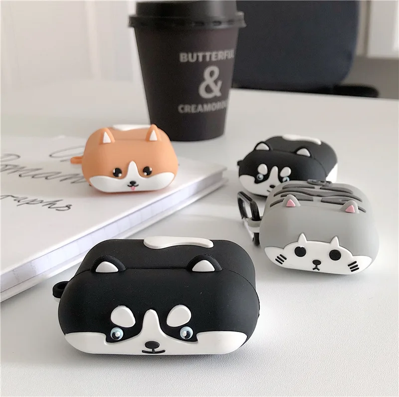 Cute Cat soft Silicone Protective Case For airpods pro protective cover Apple 1 2 generation Bluetooth headset cover Corgi Husky
Cute Cat soft Silicone Protective Case For airpods pro protective cover Apple 1 2 generation Bluetooth headset cover Corgi Husky