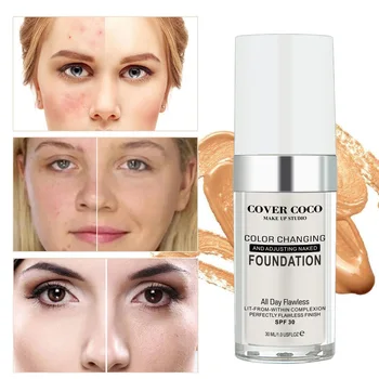 30ML Color Changing Foundation Makeup Base Liquid Cover Concealer Longlasting Makeup Sombras Skin Care Foundation
30ML Color Changing Foundation Makeup Base Liquid Cover Concealer Longlasting Makeup Sombras Skin Care Foundation