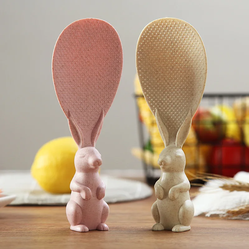 Standing Non-Stick Plastic Rice Spoon Cartoon Cute Tableware Cooker Special Kitchen Tool Spatula Nonstick Easy To Clean | Дом и сад