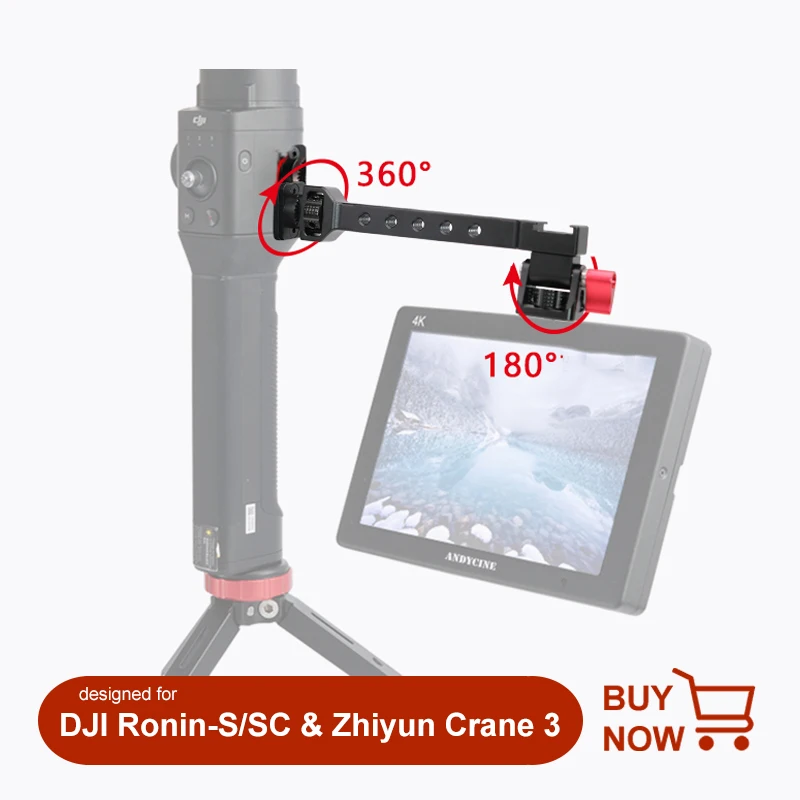 Monitor Stand Arm 1/4'' hot shoe mount bracket for Monitor Flash LED Light Microphone to Mount Gimbal DJI Ronin-S ZHIYUN Crane 3
Monitor Stand Arm 1/4'' hot shoe mount bracket for Monitor Flash LED Light Microphone to Mount Gimbal DJI Ronin-S ZHIYUN Crane 3