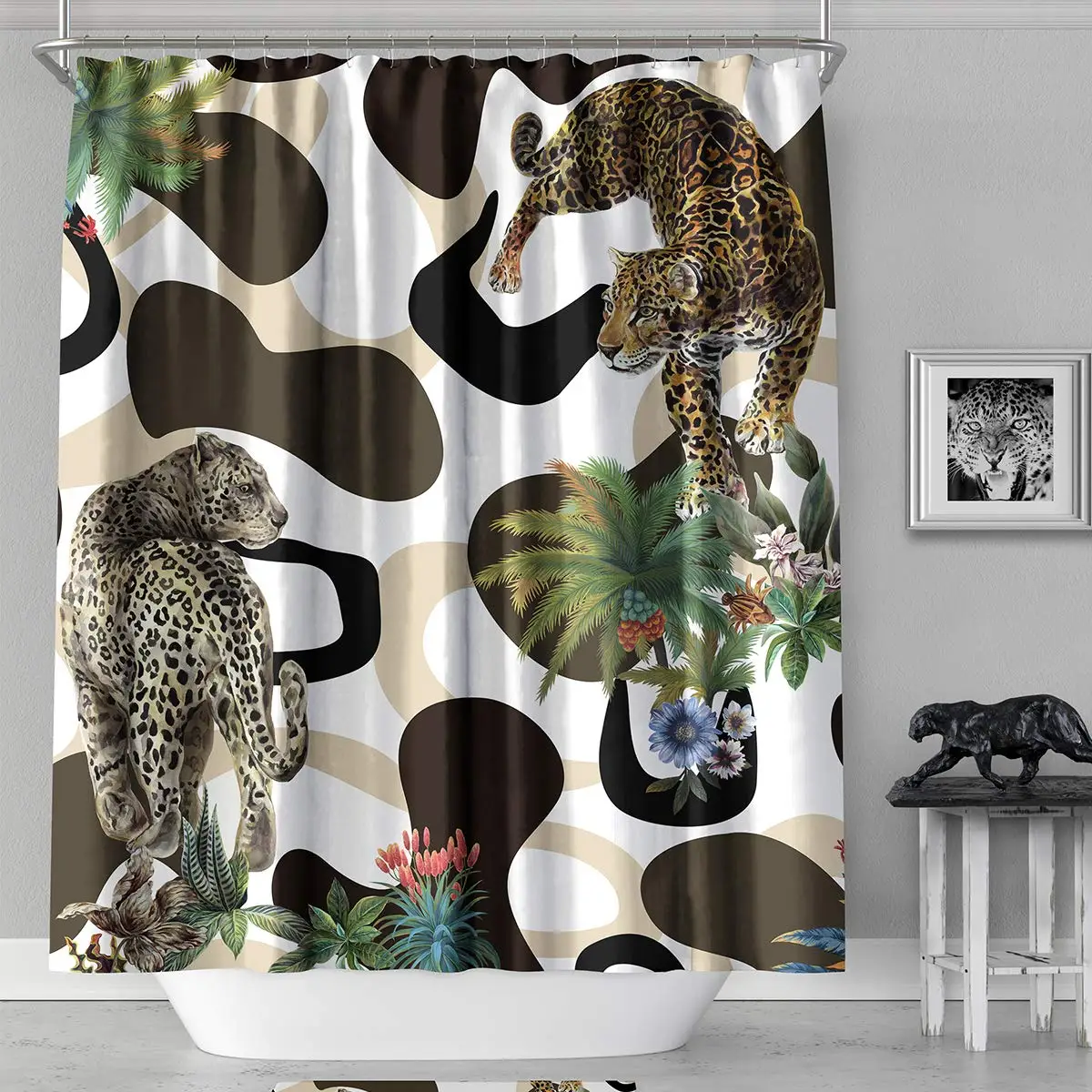 Fabric Shower Curtain,71x71inch,Leopard Print Shower Curtain Waterproof, Machine Washable,Hooks Included,Original Design Hand
Fabric Shower Curtain,71x71inch,Leopard Print Shower Curtain Waterproof, Machine Washable,Hooks Included,Original Design Hand