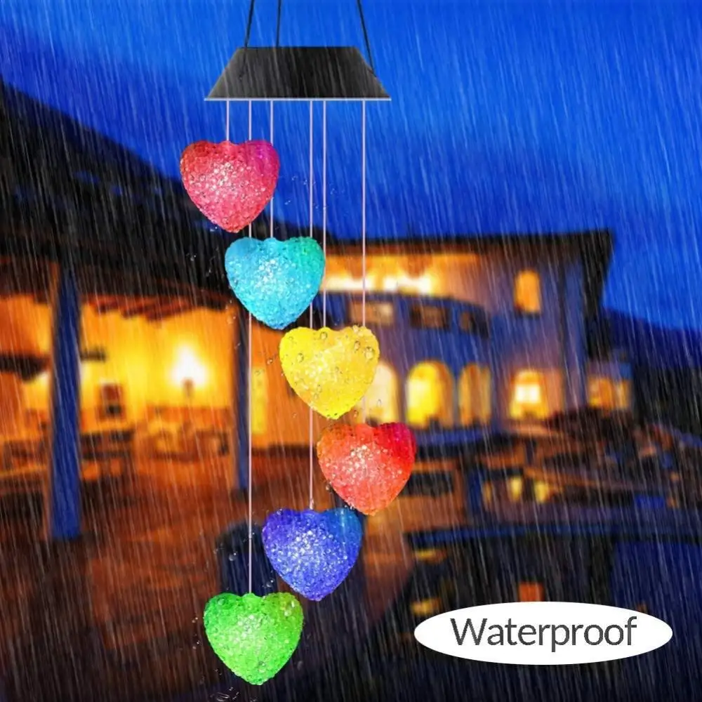 LED Solar Wind Chime Heart-shape Crystal Ball Wind Chime Light Color Changing Waterproof Hanging Solar Light For Home Garden
LED Solar Wind Chime Heart-shape Crystal Ball Wind Chime Light Color Changing Waterproof Hanging Solar Light For Home Garden