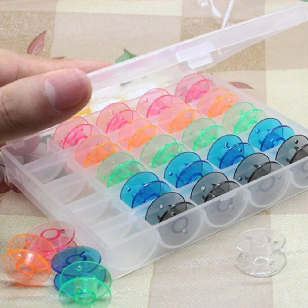 25Pcs/set Transparent Sewing Machine Bobbins Spools Empty Bobbins Spools Plastic Storage Box Home Sewing Accessories Tools
25Pcs/set Transparent Sewing Machine Bobbins Spools Empty Bobbins Spools Plastic Storage Box Home Sewing Accessories Tools