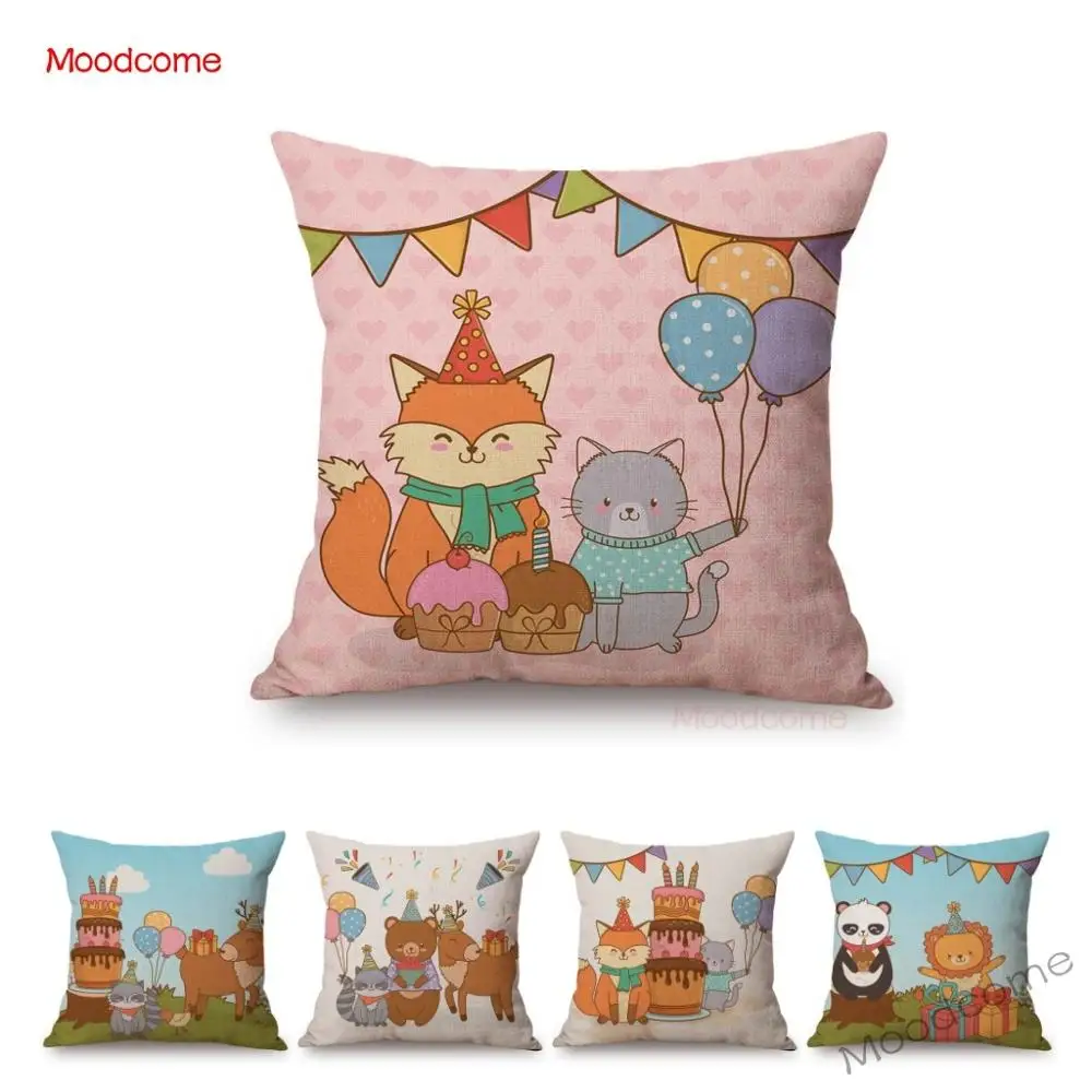 Baby Woodland Animals Birthday Party Art Children Room Decoration Pillow Case Baby Bunny Lion Bear Cute Cartoon Cushion Cover
Baby Woodland Animals Birthday Party Art Children Room Decoration Pillow Case Baby Bunny Lion Bear Cute Cartoon Cushion Cover