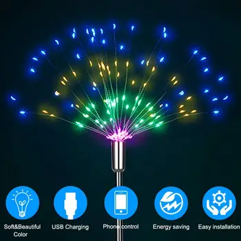 Copper Wire Firework Fairy Lights 120 Led 8 Modes Dimmable Twinkle String Lights with Remote Control of Mobile App
Copper Wire Firework Fairy Lights 120 Led 8 Modes Dimmable Twinkle String Lights with Remote Control of Mobile App