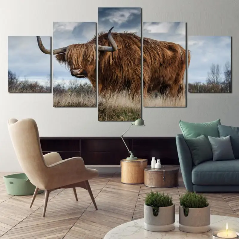 Cow Under White Clouds Canvas Picture HD Printing Decoration Room Wall Art 5 Pieces Painting Animal Posters
Cow Under White Clouds Canvas Picture HD Printing Decoration Room Wall Art 5 Pieces Painting Animal Posters