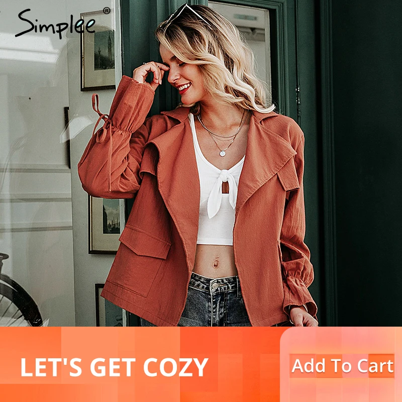Simplee Casual bell sleeve women jacket Lace up drawstring cardigan top outwear Autumn winter female cotton jacket 2019 пиджак
Simplee Casual bell sleeve women jacket Lace up drawstring cardigan top outwear Autumn winter female cotton jacket 2019 пиджак