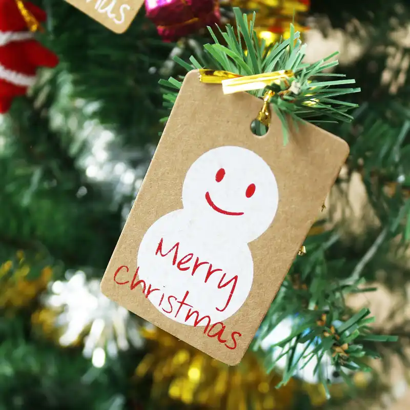 50pcs natural kraft paper tags merry christmas gift tag hang