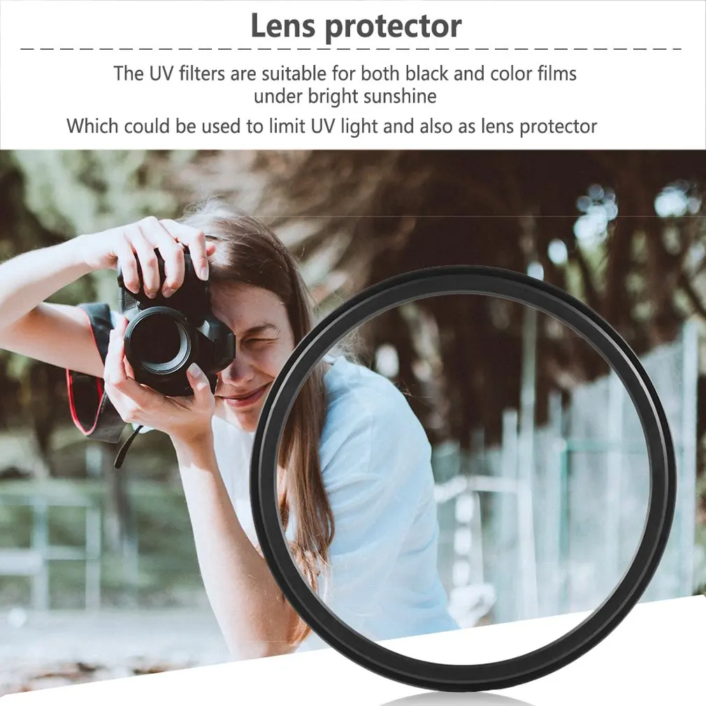 

Black & Transparent 58mm UV Ultra-Violet Haze Camera Glass metal Filter Lens Protector for ALL 58mm LENS of DSLR / SLR / DC / DV