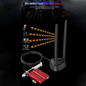 AX200plus Wifi6 3000Mbps Accessories Adapter Aluminum Alloy With Movable Antenna PCIE Network Card Dual Band Rustproof Game
AX200plus Wifi6 3000Mbps Accessories Adapter Aluminum Alloy With Movable Antenna PCIE Network Card Dual Band Rustproof Game