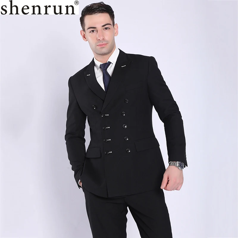 Shenrun Fashion Men Suits Black Navy Blue Double Breasted Suit Jacket Pant Slim Fit Casual Blazers Business Party Formal Costume
Shenrun Fashion Men Suits Black Navy Blue Double Breasted Suit Jacket Pant Slim Fit Casual Blazers Business Party Formal Costume