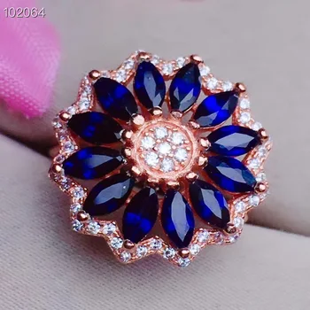 Flower Type Natural and real Blue sapphire ring 925 sterling silver Fine handworked jewelry Finger rings 
Flower Type Natural and real Blue sapphire ring 925 sterling silver Fine handworked jewelry Finger rings