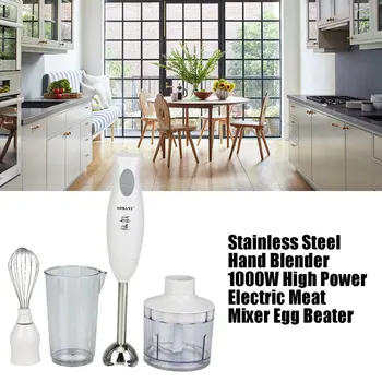 Multifunctional Stainless Steel Hand Blender 1000W High Power Electric Meat Mixer Egg Beater Food Cooking Tools
Multifunctional Stainless Steel Hand Blender 1000W High Power Electric Meat Mixer Egg Beater Food Cooking Tools