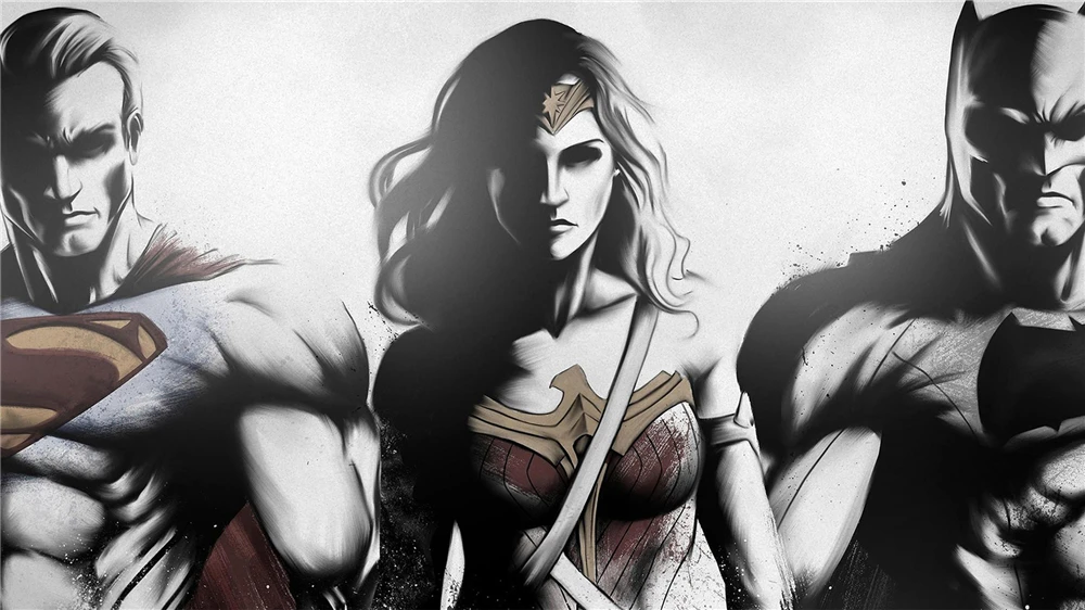 99 (7)Attaboy Art print art Modern Print Poster DC COMICS Justice League Batman Bruce Wayne Superman Wonder woman canvas poster print Home decor prints on canvas