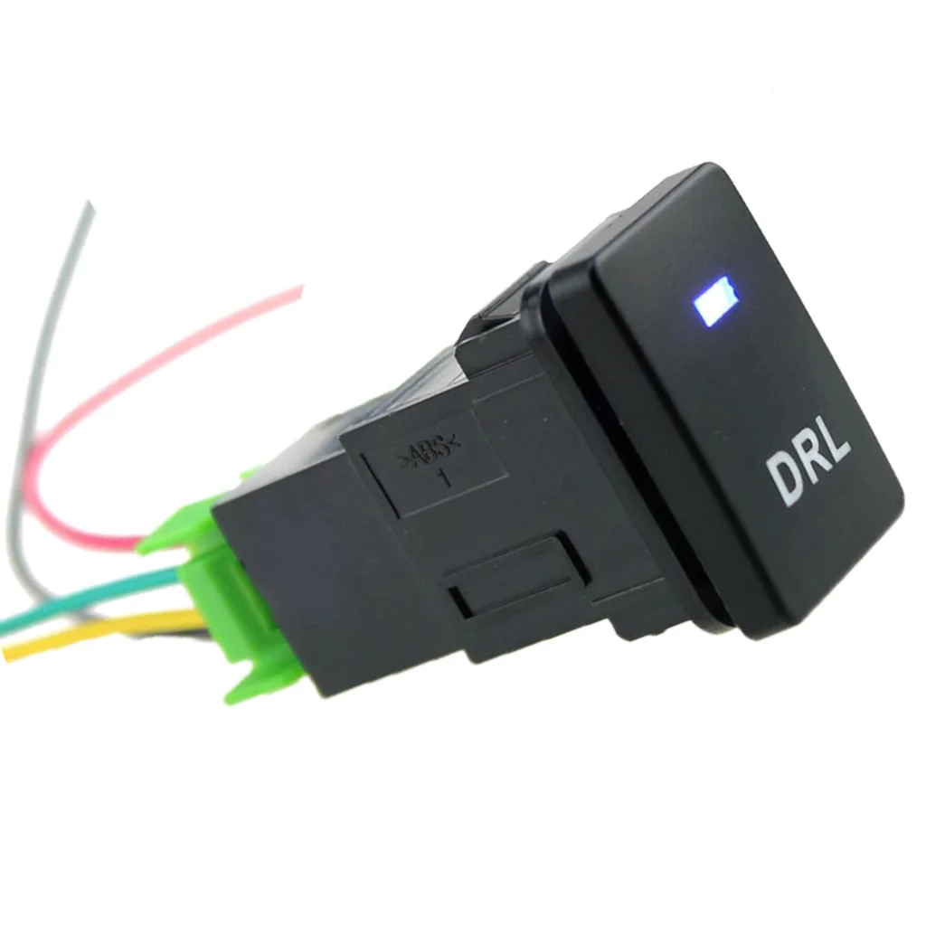 Blue LED DRL Light Push Button Switch 12V For Toyota Land Cruiser Prado RAV4