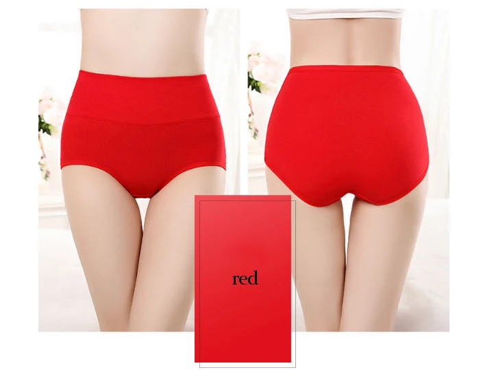 Description Picture 6 of itemQA286 Hot Sale Cotton Panties High Waist Women Underwear Comfortable Solid Lingerie Control Waist Female Briefs Plus Size