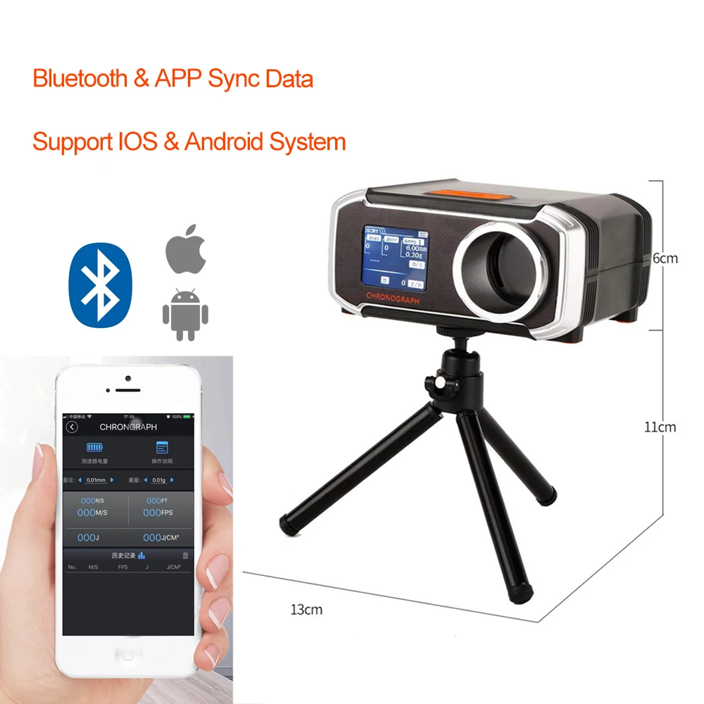 Tactical Airsoft Gun Speed Tester BB Bullet Shooting Chronograph with Tripod Hunting Paintball Speed Tester Bluetooth LCD Screen
Tactical Airsoft Gun Speed Tester BB Bullet Shooting Chronograph with Tripod Hunting Paintball Speed Tester Bluetooth LCD Screen