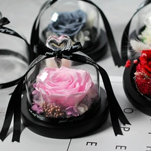 

2022NEW Mother's Presents Eternal Exclusive Rose in Glass Dome The Beauty and Beast Rose Romantic Valentine's Day Gifts