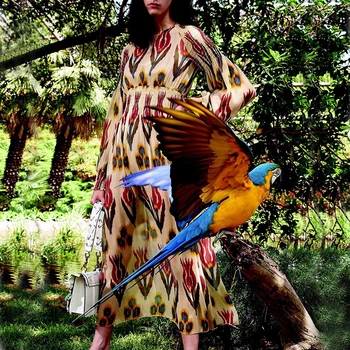 VERDEJULIAY Runway Spring Summer Boho Dress 2020 WOmen's Long Sleeve Waist Elastic Contrast Color Print Long Party Beach Dress
VERDEJULIAY Runway Spring Summer Boho Dress 2020 WOmen's Long Sleeve Waist Elastic Contrast Color Print Long Party Beach Dress