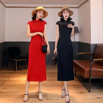 Sexy Female Long Cheongsam Spring Summer Vintage Chinese style Dress Womens Qipao Slim Party Dresses Vestido M-4XL 
Sexy Female Long Cheongsam Spring Summer Vintage Chinese style Dress Womens Qipao Slim Party Dresses Vestido M-4XL