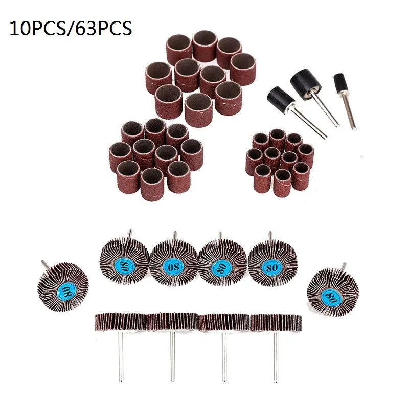 10/63 pcs/set Rotating Sanding Polishing Kit 1/2",1/4",3/8" Sand Mandrels Grinding Sandpaper Accessory Set Rotary Polish Tools
10/63 pcs/set Rotating Sanding Polishing Kit 1/2",1/4",3/8" Sand Mandrels Grinding Sandpaper Accessory Set Rotary Polish Tools