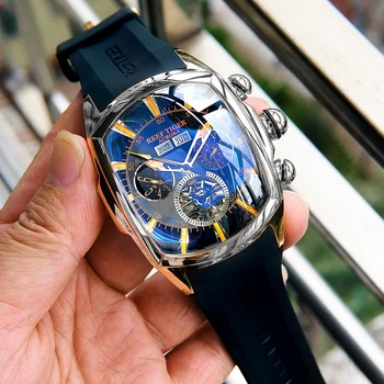 Reef Tiger/RT Designer Sport Watches with Tourbillon Stainless Steel Rubber Strap Blue Dial Automatic Watches RGA3069
Reef Tiger/RT Designer Sport Watches with Tourbillon Stainless Steel Rubber Strap Blue Dial Automatic Watches RGA3069