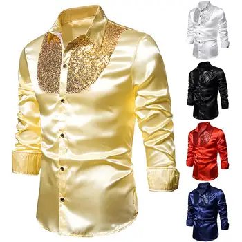 Fashion Men Solid Color Long Sleeve Shiny Sequins Button Stage Business Nightchlub Shirt Top
Fashion Men Solid Color Long Sleeve Shiny Sequins Button Stage Business Nightchlub Shirt Top