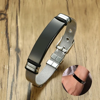 NEW MEN'S SLIDE MESH BRACELET STAINLESS STEEL PERSONALIZED ID TAG ADJUSATBLE CUTOM NAME COORDINATE WRISTANDS PULSEIRA
NEW MEN'S SLIDE MESH BRACELET STAINLESS STEEL PERSONALIZED ID TAG ADJUSATBLE CUTOM NAME COORDINATE WRISTANDS PULSEIRA