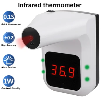 Digital Thermometer Wall-mounted Infrared Forehead Temperature Pyrometer with Fever Alarms for Restaurants Station Offices
Digital Thermometer Wall-mounted Infrared Forehead Temperature Pyrometer with Fever Alarms for Restaurants Station Offices