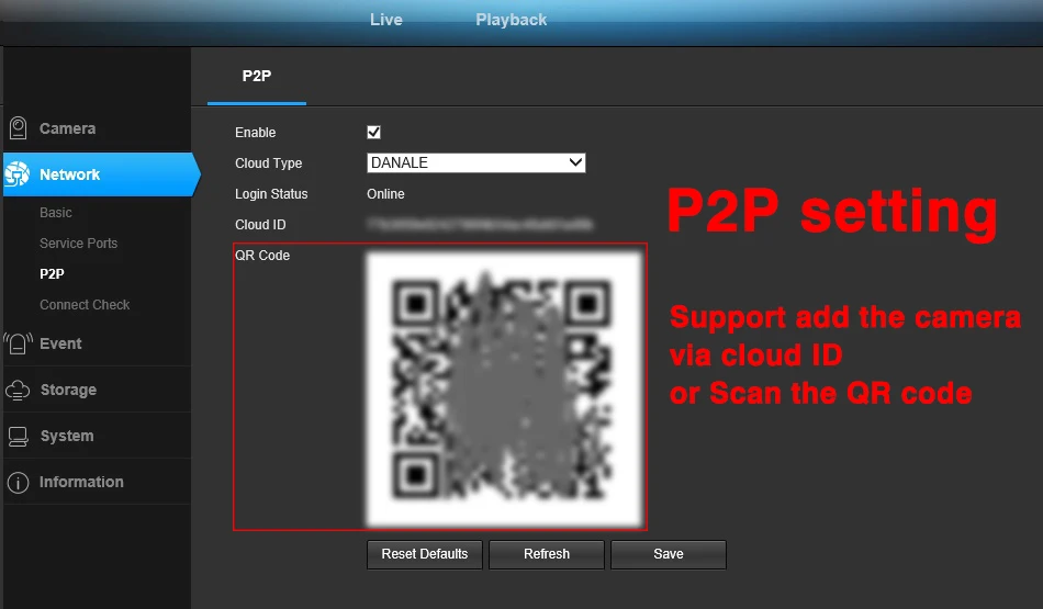 Võrgu seadete ekraanipilt