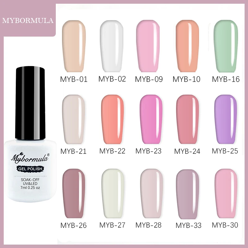 MYBORMULA Gel Nail Polish Set UV Vernis Semi Permanent 7ML Base top Need UV LED lamp Nail Art Manicure Gel 2019 New Arrival
MYBORMULA Gel Nail Polish Set UV Vernis Semi Permanent 7ML Base top Need UV LED lamp Nail Art Manicure Gel 2019 New Arrival