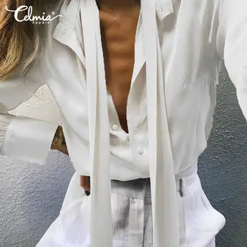 Celmia Women Elegant Bow Tie Blouses Long Sleeve Sexy Casual Shirts Tunic Loose Solid Top Fashion Work Blusas Feminina Plus Size
Celmia Women Elegant Bow Tie Blouses Long Sleeve Sexy Casual Shirts Tunic Loose Solid Top Fashion Work Blusas Feminina Plus Size